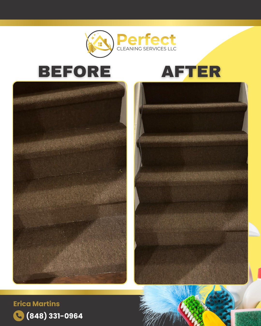 Before and after cleaning transformation